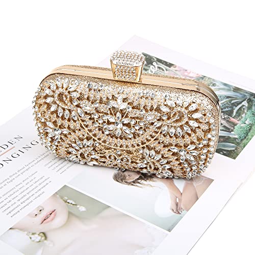 Da Bodan Womens Sparkly Rhinestone Sequin Glitter Bag Clutch Evening Handbag Shoulder Bags Purse For Wedding Party Prom #TOP7