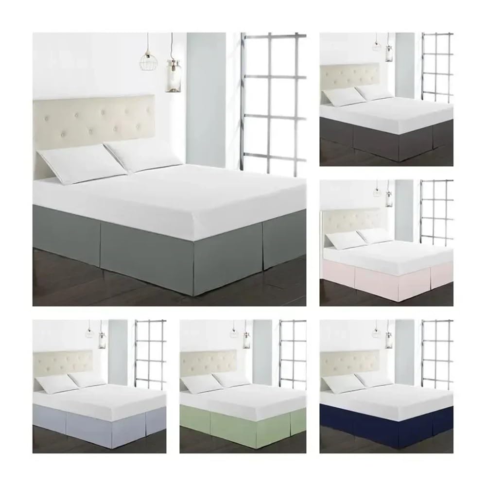 Mantovana giroletto per letto matrimoniale spazzolato, di alta qualità, 35,6 cm, queen size, per casa e hotel (grigio chiaro, F (137 x 190 cm)