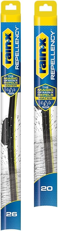 Palhetas do limpador de para-brisa Rain-X Repellency 810352 26" e 20" com repelência à água – Par