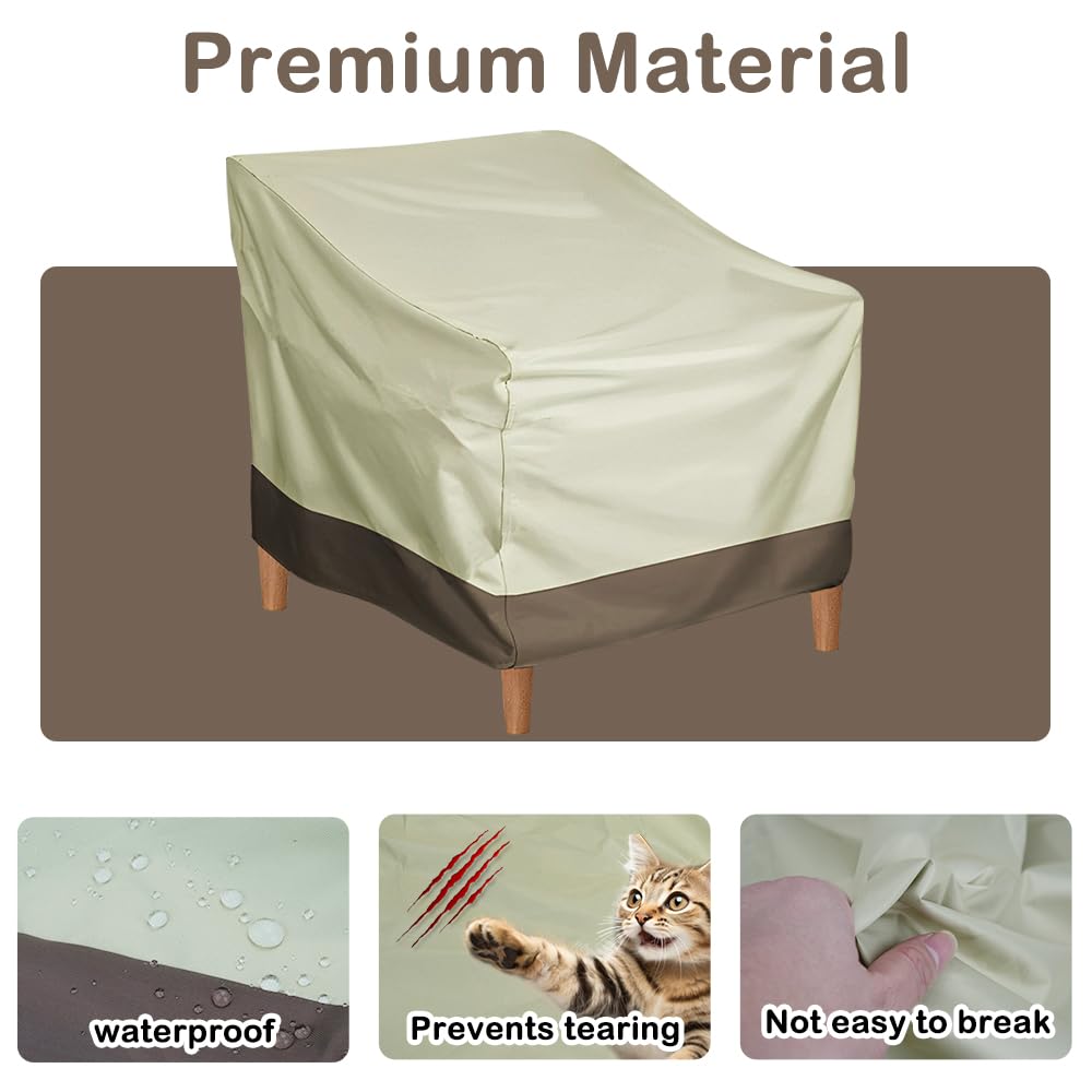 CEYAZYE Coprisedia da esterno impermeabile e resistente, copertura per mobili profondi per sedie da salotto, dimensioni massime applicabili 85,1 x 80 x 91,4 cm (larghezza x profondità x altezza