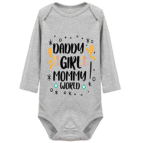 Image of Dad Girl Mom World Baby Universal Baby Birth Announcement Bodysuit