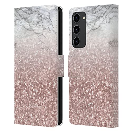 Coque portefeuille Samsung S23+ 5G Nature Magick étui cuir marbre rose paillettes