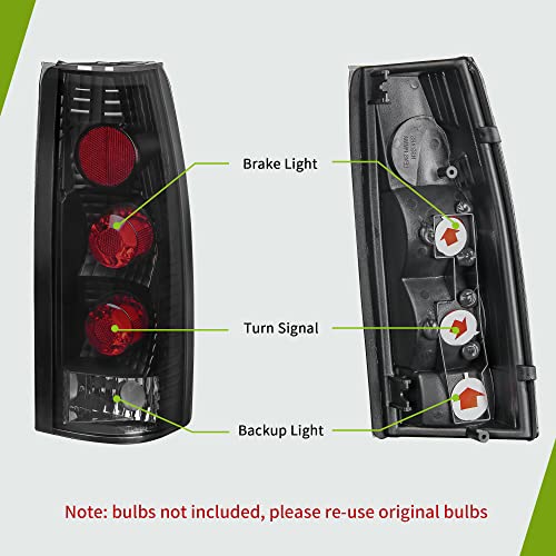 Autosaver88 Tail Lights Compatible With 1995-1999 Chevy Tahoe/ 1992-1999 Chevy Suburban/ 88-00 Gmc C/K Pickup/ 1992-1999 Gmc Yukon / 99-00 Cadillac Escalade/ 88-98 Chevy C/K Pickup Taillights Assembly #TOP1