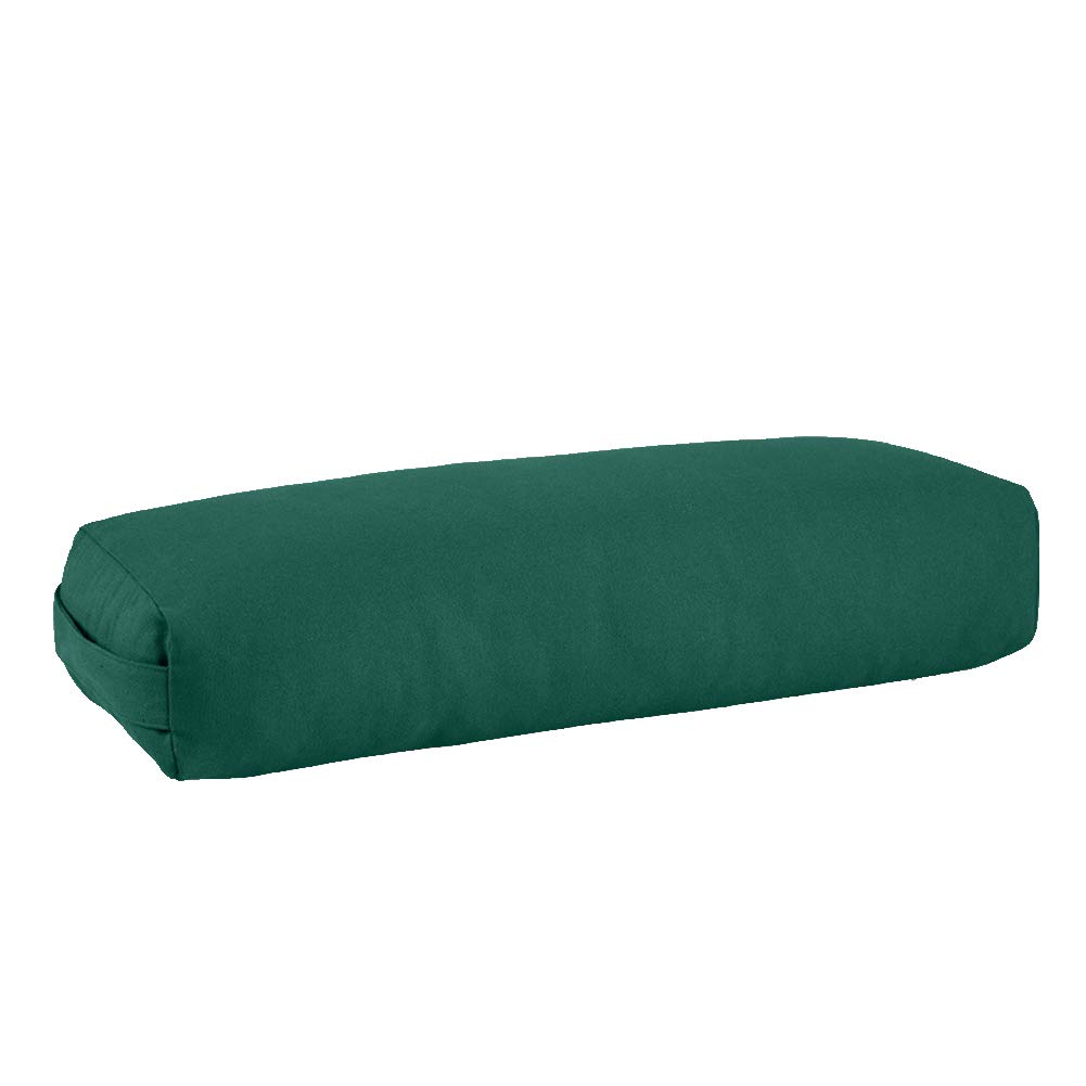 AIZYR Almohada De Refuerzo De Yoga con Funda Lavable Extraíble, Cojín Rectangular Relleno De Algodón De Alta Elasticidad Herramientas Auxiliares para Yoga Restaurativo,Verde