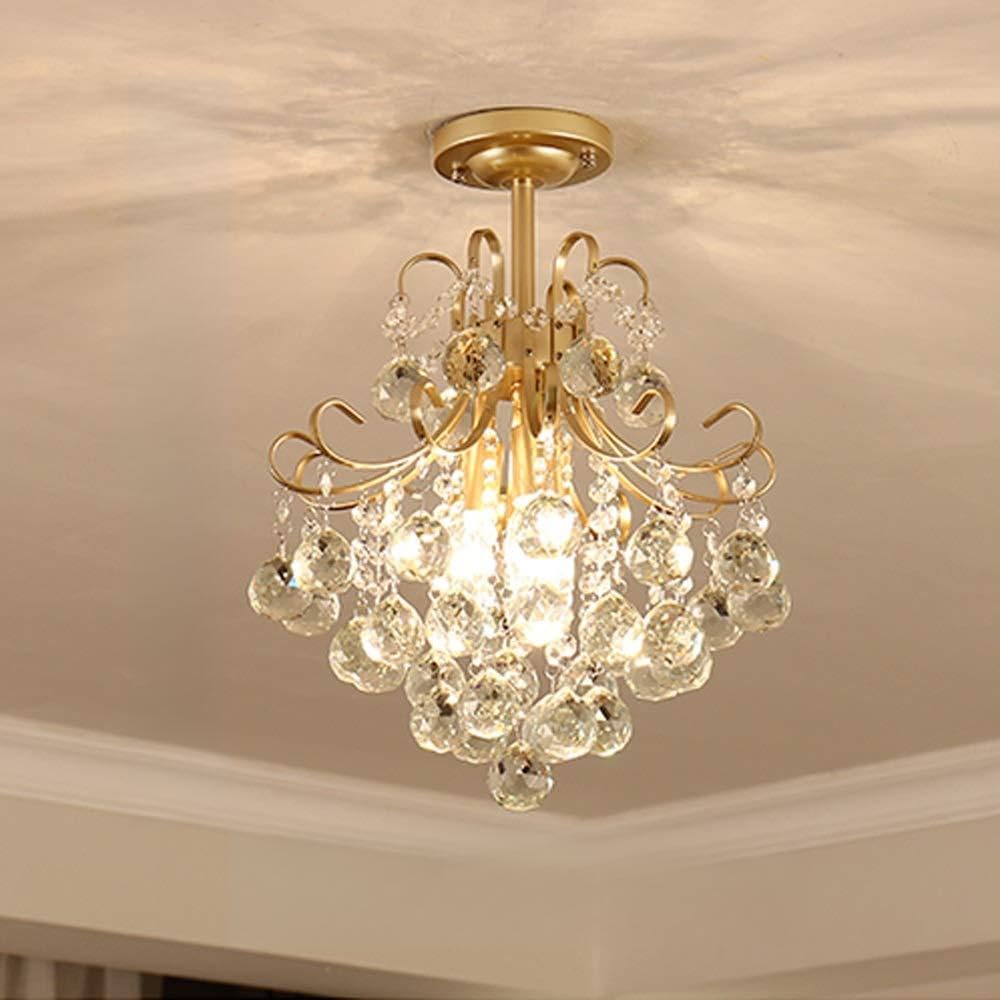 SXECAEPS Modern creative chandelier American Crystal Ceiling Lamp Bedroom Study Room Living Corridor Aisle Led Balcony Restaurant Kitchen Pendant Light