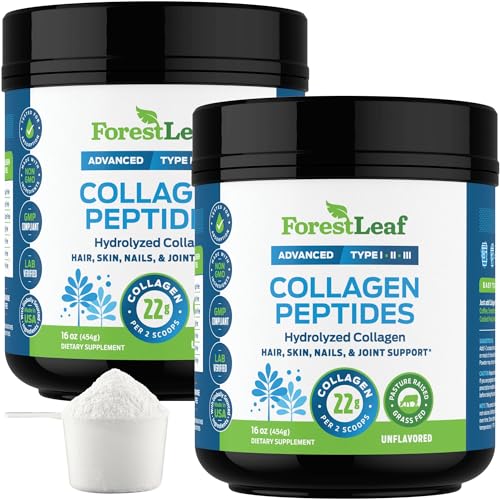 Collagen Peptides Powder Unflavored - Hydrolyzed Collagen Protein Powder Type 1, 2 & 3