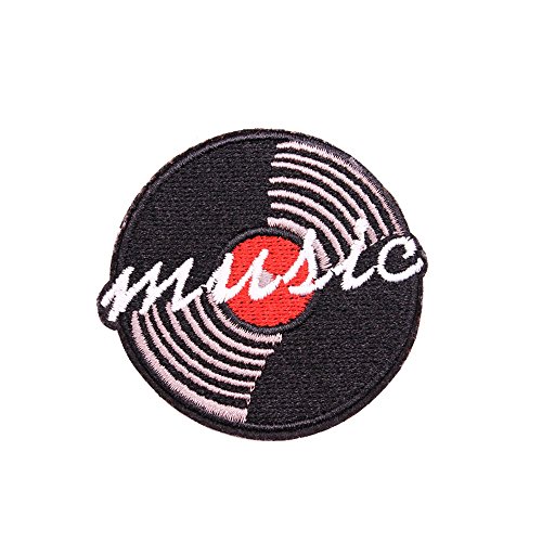 U-Sky Sew Or Iron On Patches, 3Pcs Different Design Vinyl Record Patches For Clothing, Earphone Music Embroidery Patches For Jeans, Punk Style Rock Band Patches For Jackets #TOP2