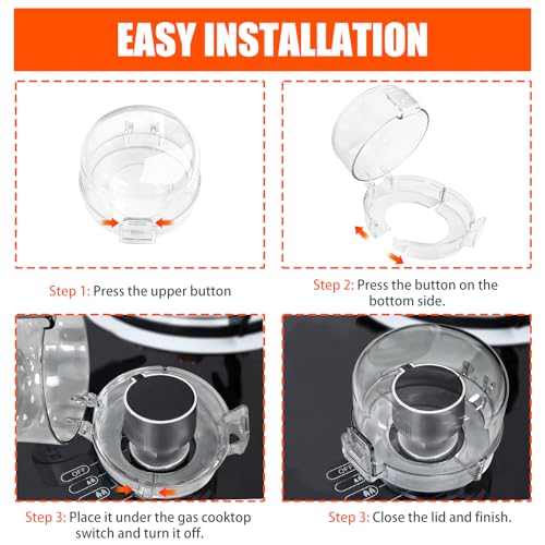 Stove Knob Safety Covers Baby Proofing for Press Stove Knob and Oven Knob Child Safety Locks - 5 Pack (Transparent) - Image 5