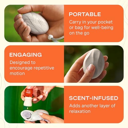 Lifelines Scent-Infused Grounding Stones, 2-Pack - Portable Fidget Set for Adults with Essential Oil Blend & Diffusion Stones for Sensory Immersion - Calming Waterless Passive Diffuser - Image 4