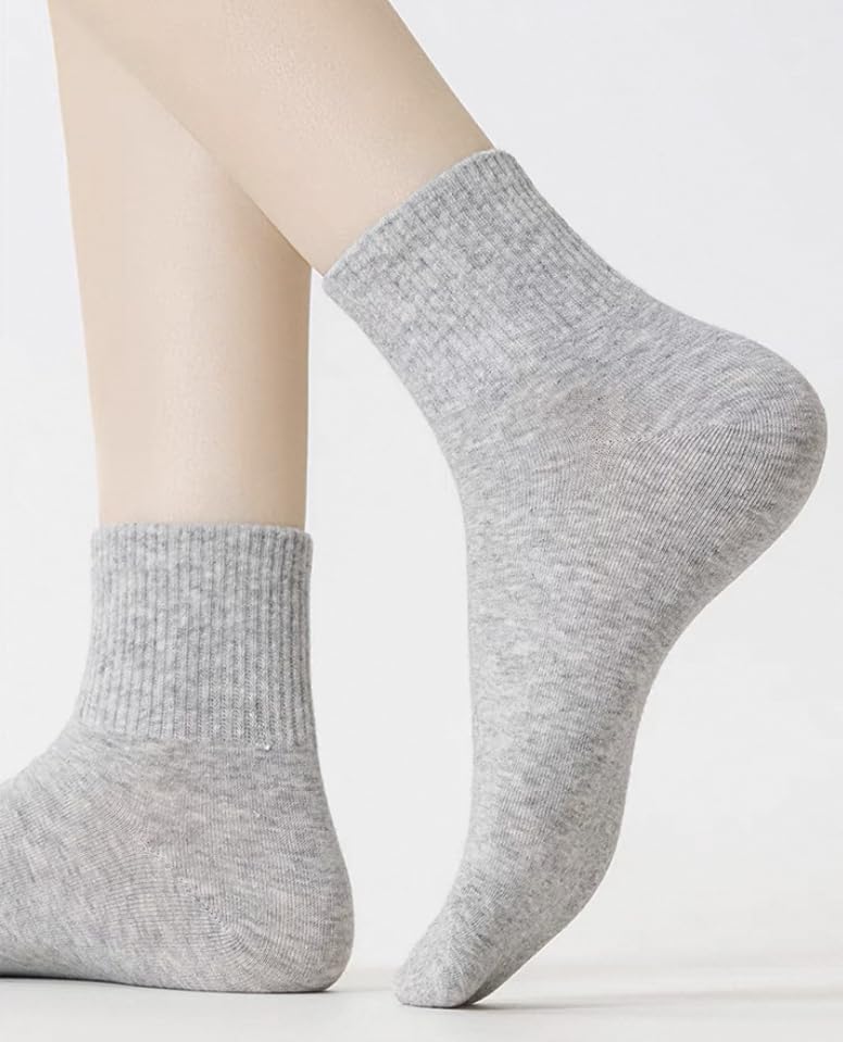 6-Pack Breathable Cotton Socksfor Men & Women Anti-Slip StretchCrew Socks(US 5-14) Reinforced HeelToe 4 Colors2