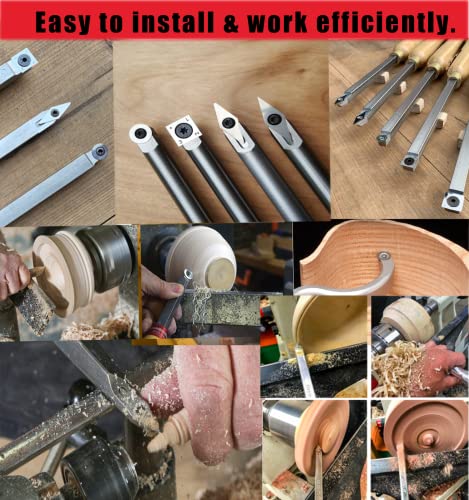 QTACIE Wood Turning Chisels Tips Carbide Tipped Wood Turning Tools Tungsten Carbide Cutters Inserts Blade Set for Woodturning Lathe Tools,5Pcs with Screws 4 QTACIE Wood Turning Chisels Tips Carbide Tipped Wood Turning Tools Tungsten Carbide Cutters Inserts Blade Set for Woodturning Lathe Tools,5Pcs with Screws - Image 4