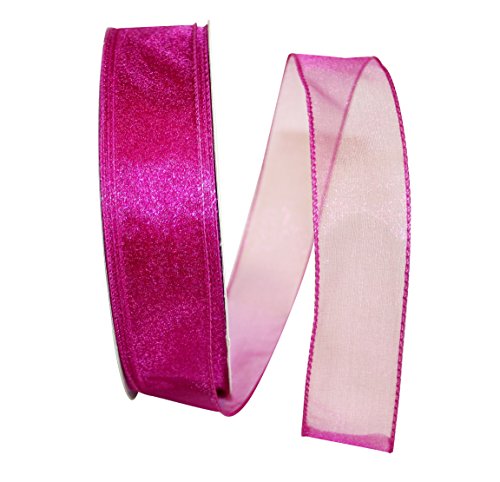 Reliant Ribbon 99908W-952-09K Sheer Lovely Value Wired Edge Ribbon, 1-1/2 Inch X 50 Yards, Magenta