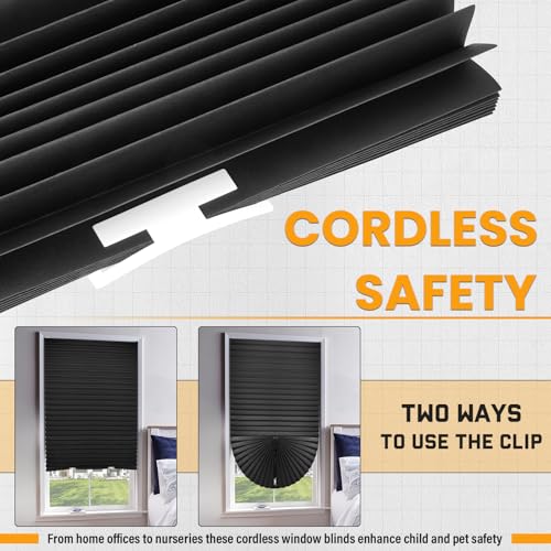 6 Packs Cordless Blackout Pleated Blinds Light Filtering Darkening Temporary Paper Shade 36 in x 72 in
