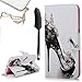 Mavis's Diary S7 Edge Case,Samsung Galaxy S7 Edge Case Fashion Wallet Folio PU Leather Flip Magnetic Cover with Card Pocket Soft TPU Inner Case Cool Black High Heels Pattern with Dust Plug & Stylus