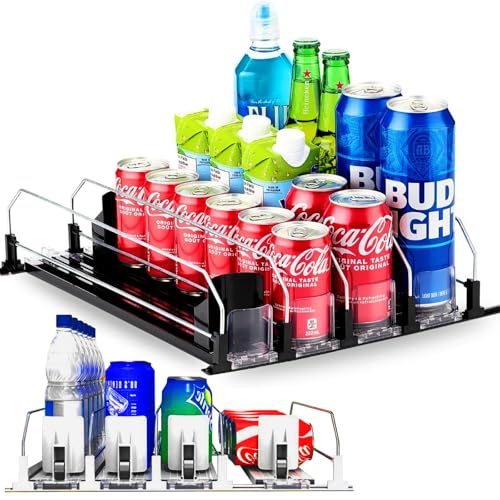 El Mejor Listado de Frigoríficos para bebidas - los preferidos. 43 Organizador de Bebidas, Automático Dispensador 20 Latas de Soda para Refrigerador, Estante para Bebidas Deslizante Ajustable, Accesorios para Refrigerador Comercial y Refrigerador...
