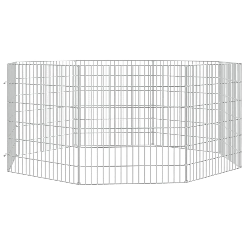 vidaXL Conigliera con 8 Pannelli 54x60 cm Ferro Zincato