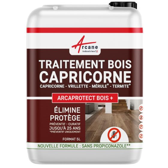 Traitement Capricorne Bois Sans Propiconazole - Préventif et Curatif Charpente - ARCAPROTECT BOIS+...