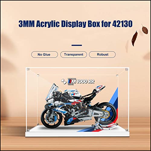 TopBrixx Vitrine für Lego Technik BMW M 1000 RR 42130, 3MM Acryl Schaukasten für Lego 42130(Nicht Enthalten Lego Modell) – Bild 5