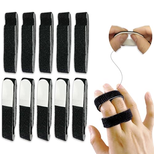 10 Pack Finger Splint Buddy Straps for Injured Finger Support - Comfortable and Stretchable - Finger Buddy Wraps Used for Pinky Ring Middle Index Fingers Toe Corrector for Hammer Toe Curled Toes