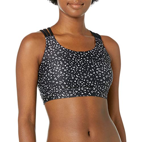 JUICY COUTURE Damen Active Criss-Cross Back Bra Sport-BH, Deep Black Combo, Large