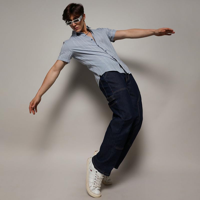 Image of CAHOOT Men's Shirt for Casual Wear | Spread Collar | Short Sleeve | Regular Fit | Button Closure | Shirt Crafted with Comfort Fit for Casual Wear