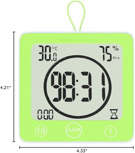 Miniatura 8 de Reloj de pared y temporizador de baño impermeable, temporizador digital resistente al agua para colgar en la ducha, pantalla grande, temporizadores