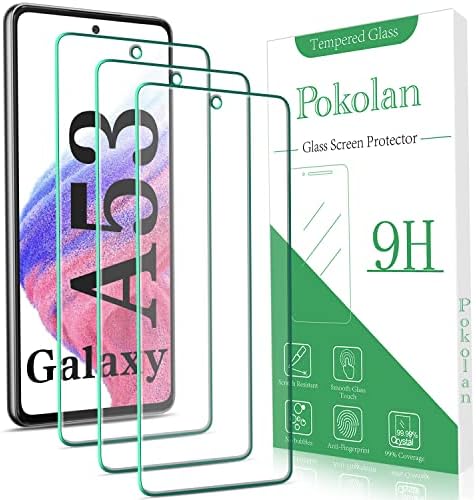 Pokolan [3 Pack] Designed for Samsung Galaxy A53 5G Screen Protector Tempered Glass, 9H Hardness, HD Clear, Bubble Free, Anti Scratch, Easy to Install