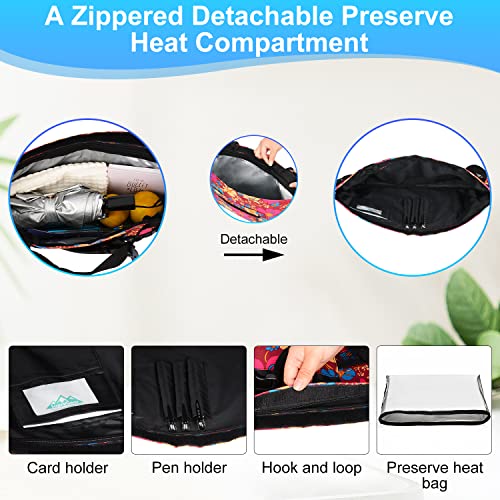 Supregear Walker Bag With Soft Cooler, Accessories Basket Pouch With Detachable Preserve Heat Compartment And Cup Holder, Foldable Walker Organizer Tote For Walker Rollator Wheelchair Scooters, Floral #TOP2