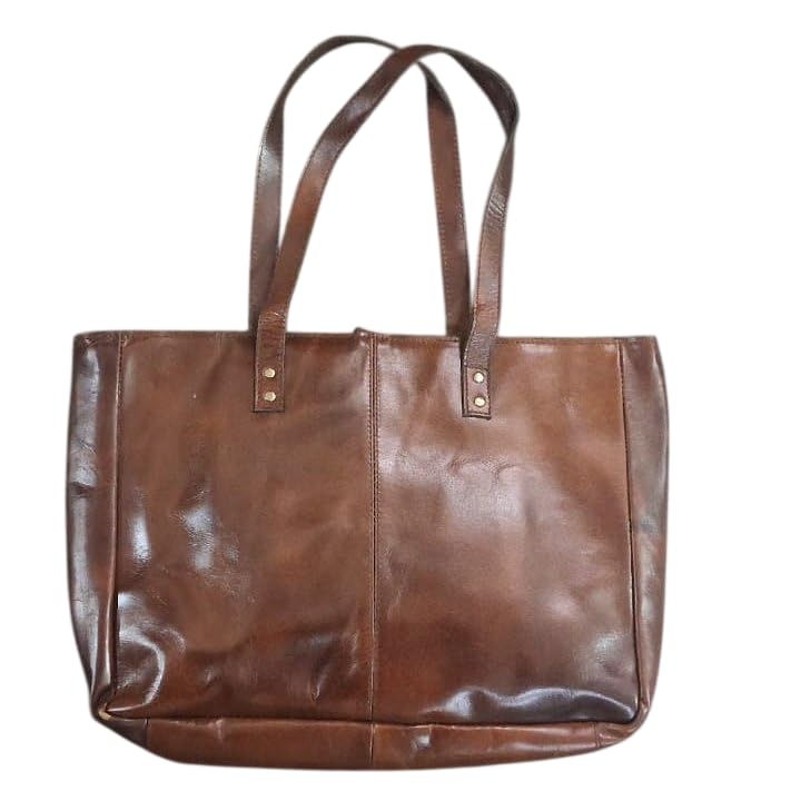 Sac à main doux en cuir marron surdimensionné style intemporel