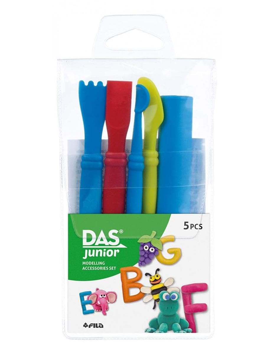 DAS Junior Air-Hardening Modelling Clay Accessories Set, 5 Pieces, For Schools and Art Classes