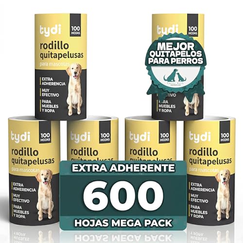 Tydi Rodillo Quitapelos Mascotas – 6 Rollos (600 Hojas)