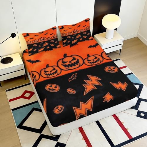 Idée Cadeau Maison Originale : Le Drap-Housse Halloween Citrouille 90x200