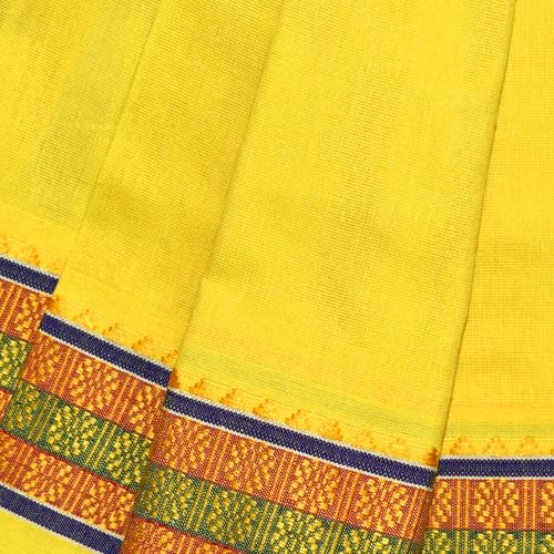 Image of TUNI MANI Men's Panchakacham Dhoti with Angavasthram with Zari Border, Cotton, Size: 9 X 5 (4.0mtr Dhoti, 2.25mtr Towel)