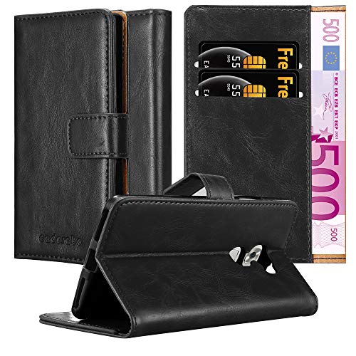 Cadorabo Custodia Libro per Huawei MATE S in NERO GRAFITE - con Vani di Carte, Funzione Stand e Chiusura Magnetica - Portafoglio Cover Case Wallet Book Etui Protezione