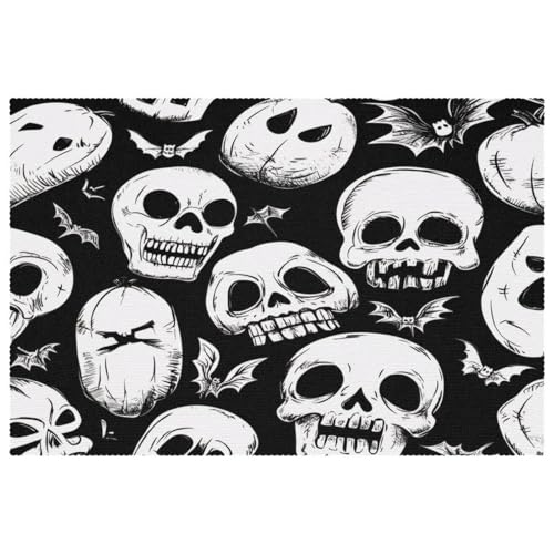 Set de table tête de mort Halloween pour protéger la table des taches - 2
