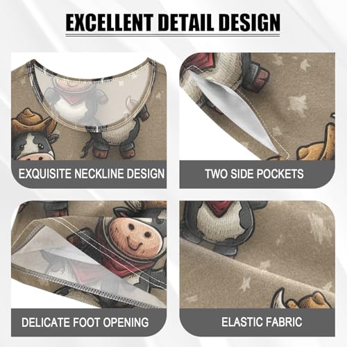 Pajama Short Sets Cow Pattern with Hats Soft Cotton Summer Sleepwear 2 Piece PJS Size 5-14T3