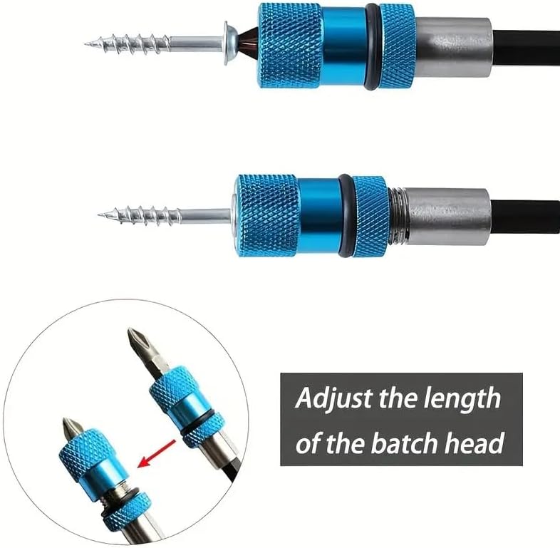 3 PCS Magnetic Impact-Resistant Adjustable Depth Screwdriver Set with Hex Socket Heads & Magnetic Tips, Impact Bit Holder, Magnetic Tip Bit Holder Long, Drill Extension, Rapid Drive Bit Sleeve