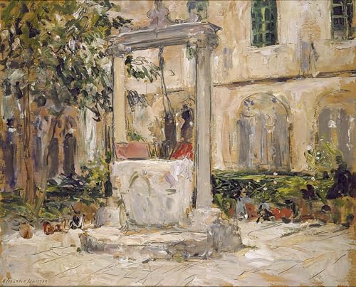 Tableau Cloître du monastère de Dubrovnik, impression sur toile 60x90cm style vintage chic