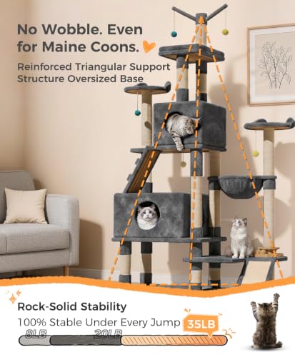 Estructura para gatos grande interior con postes resistentes miniatura 4