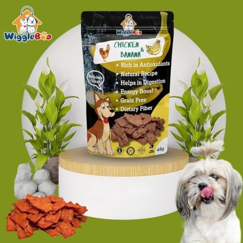 Image of Chicken & Banana Dog Treat | Protein Rich | Fiber Rich | Crunchy Healthy Snacks | Training Treat | 45gm