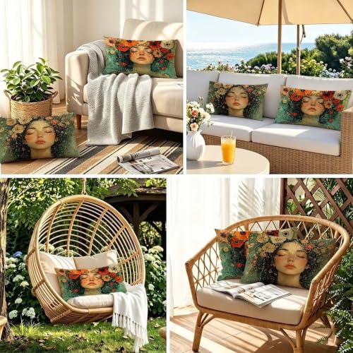 Housse coussin exterieur 40x80 rectangulaire lin canape decoration - 7