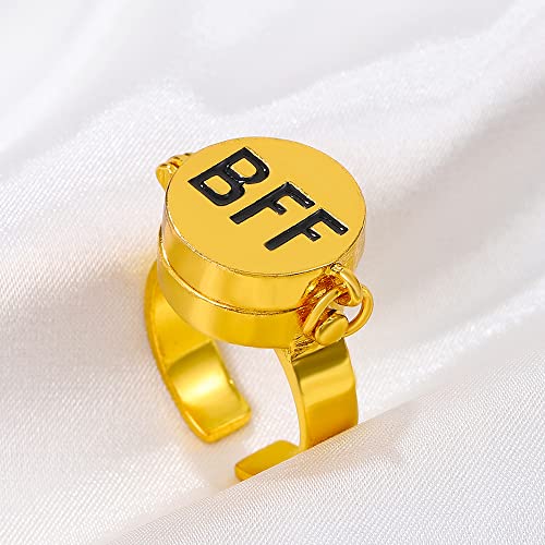 Aitunan Sponge Bff Rings For 2 Best Friends Forever Friendship Cute Cartoon Sponge And Starfish Matching Adjustable Finger Rings For Boys Girls Christmas Holiday Gift Jewelry (1) #TOP1