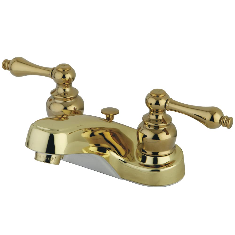 Kingston Brass GKB252AL Magellan İkiz Kollu 10 cm Merkez Set Lavabo Musluğu, Cilalı Pirinç