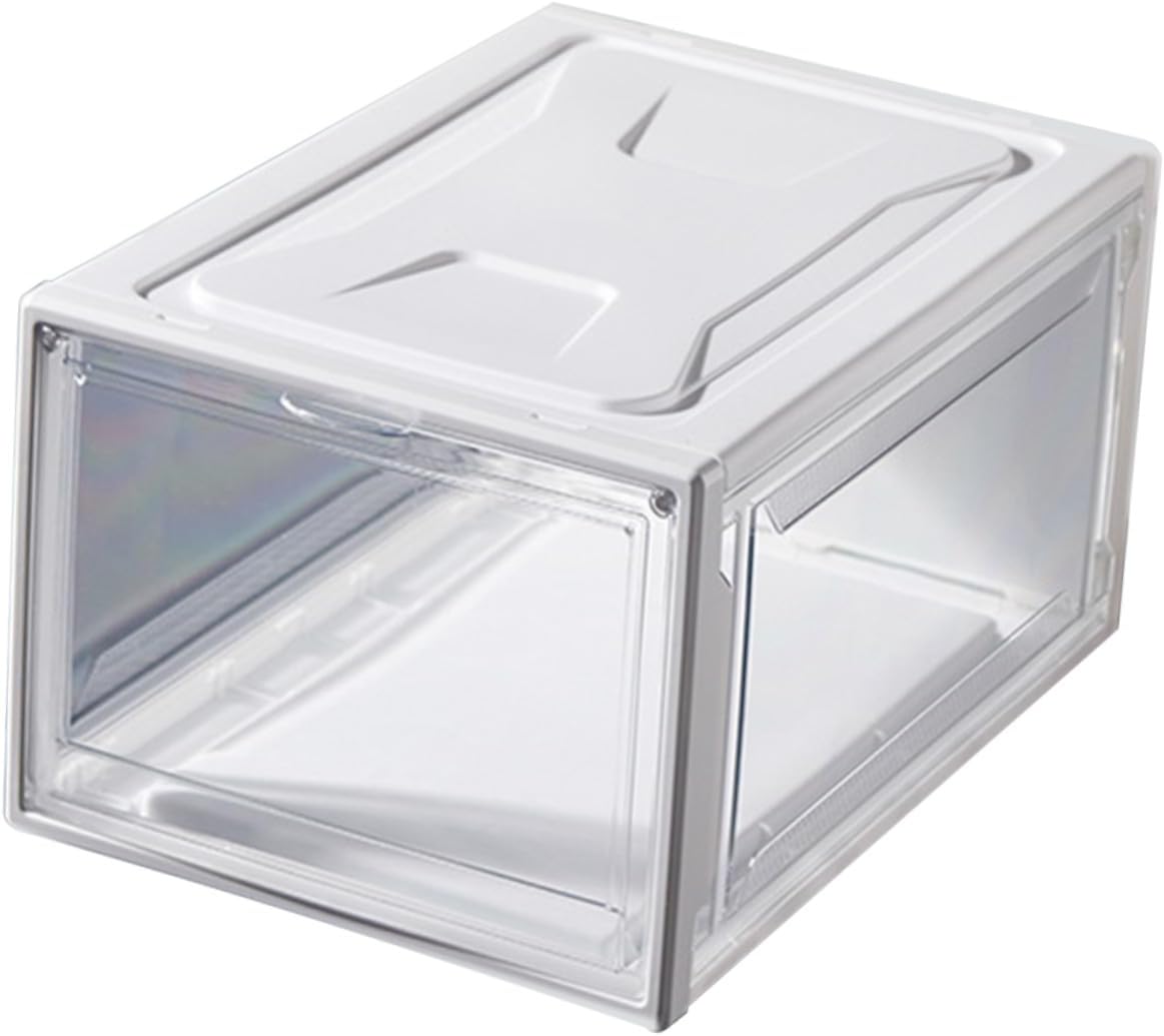 Transparent Stackable Shoe Storage Box with Acrylic PP Plastic Foldable Practical Organizer for Home Closet Multi-use Display Case for Shoes Socks Handbags Easy to Clean and