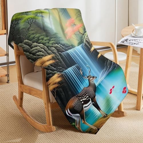 Couvertures en flannel de confortable et chaude, plaid cerf doux - 8