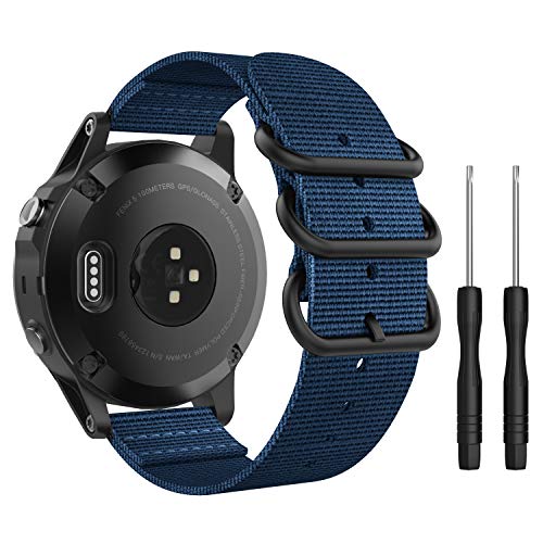 MoKo Band Compatible with Garmin Fenix 5, Fine Woven Nylon Adjustable Replacement Strap