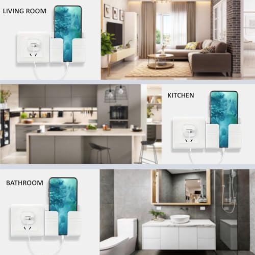 Image of Prolet Wall Mounted Mobile Holder Storage Case for Remote, Wall Mounted Mobile Stand /Multi Purpose Stand with Hole for Phone Charging (White, Pack of 6)