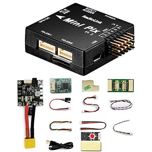 HTLNUZD Radiolink Mini PIX Flight Controller V1.2 with Mini M8N TS100 GPS Compass Module High Positioning Accuracy for for FPV Racing Helicopter Drone Fixed Wing Plane (Mini Pix Kit)