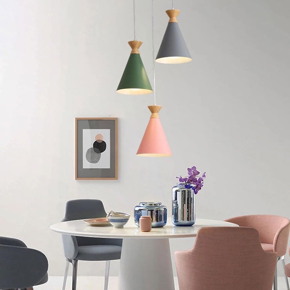 Modern Industrial Style Metal Chandelier, Base Single Head Pendant Lamp, Ceiling Lighting Fixtures, Living Room Dining Balcony Decoration Hanging Light(Dark)