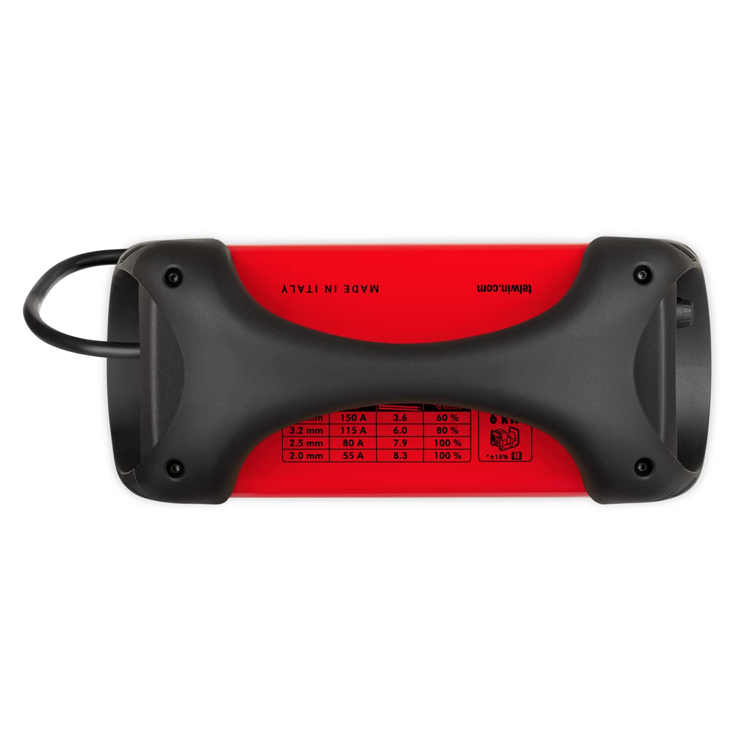 Telwin 815863 Force 165 Inverterschweissgerät für das Elektrodenschweißen Komplett mit Automatischem Schweißhelm und Schweißzubehör, 230 V, 4,23 kg, Rot, Force 165 mit Schweißhelm und Zubehör